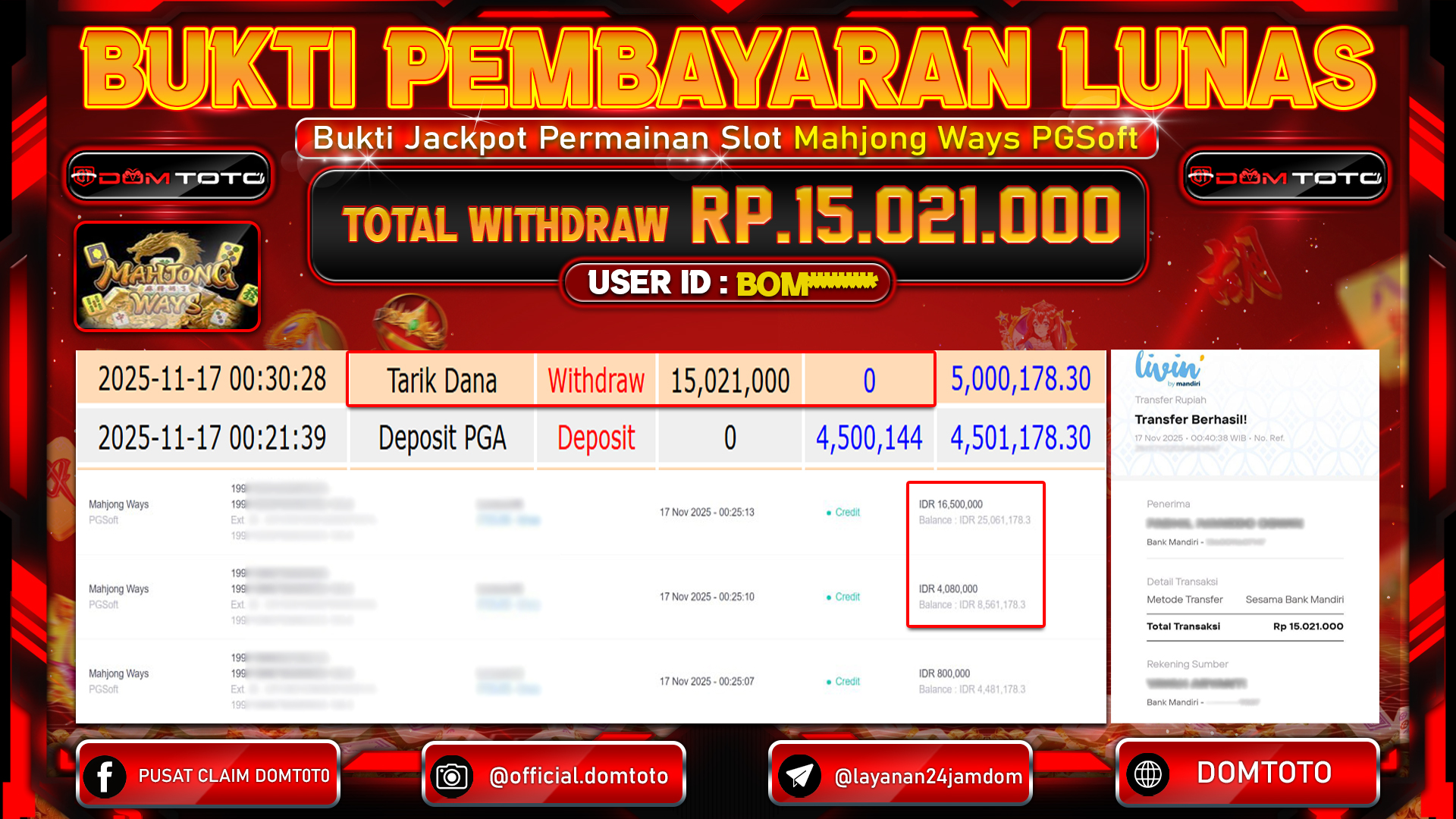 JACKPOT SLOT Mahjong Ways PGSoft Play 17 NOVEMBER 2025